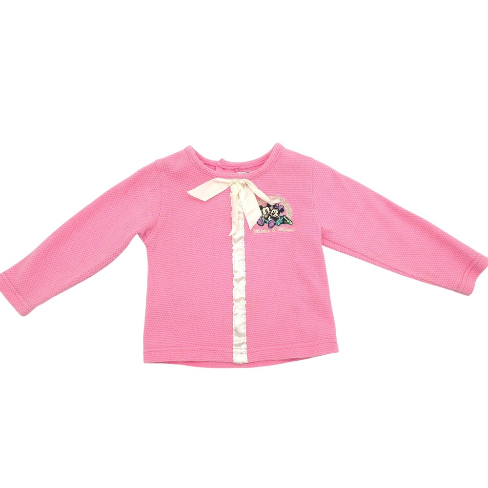 Mickey & Co Disney Vintage Pink Mickey & Minnie Waffle Knit Top 2T